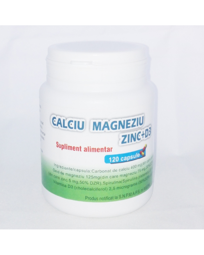 CALCIU-MAGNEZIU-ZINC + D3 MEDICER 120 CAPSULE